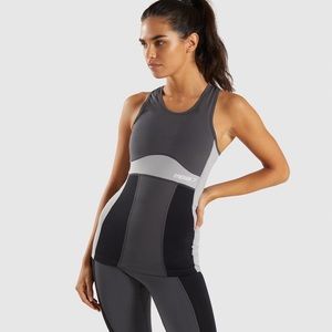 Gymshark Illusion Vest- Charcoal / Black / Grey- S